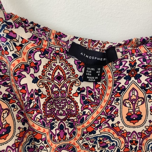 Atmosphere Boho Mini  Dress Summer Party Casual Beach Sundress Size Medium 8 - Picture 4 of 6